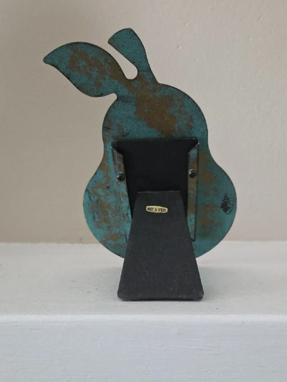 Rustic Teal and Bronze Pear-Shaped Photo Frame